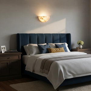 Alabaster Windham Half Bowl Wall Sconce