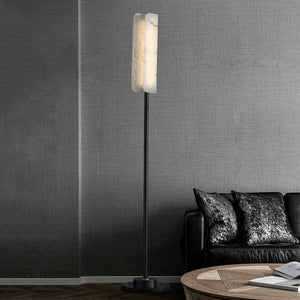 Alabaster Years Brass Floor Lamp