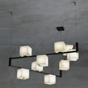 Alabaster Square Box Chandelier