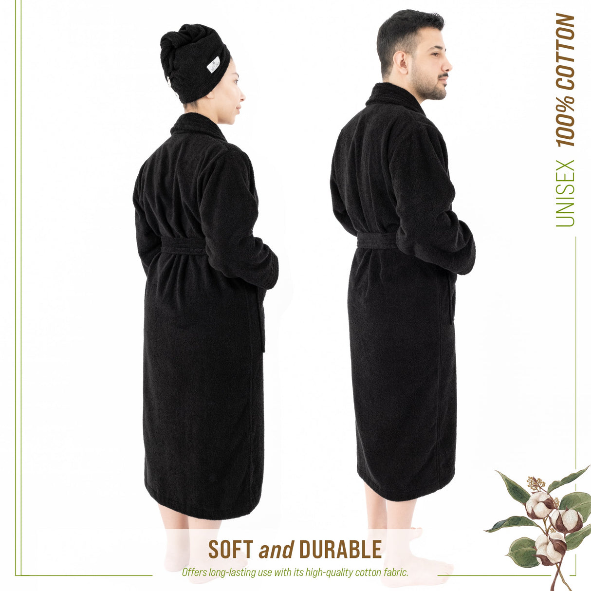 American Soft Linen, 100% Cotton Robes for Women and Men, Soft Lightweight Unisex Couple Turkish Bathrobes