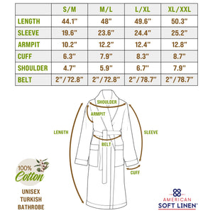 American Soft Linen, 100% Cotton Robes for Women and Men, Soft Lightweight Unisex Couple Turkish Bathrobes