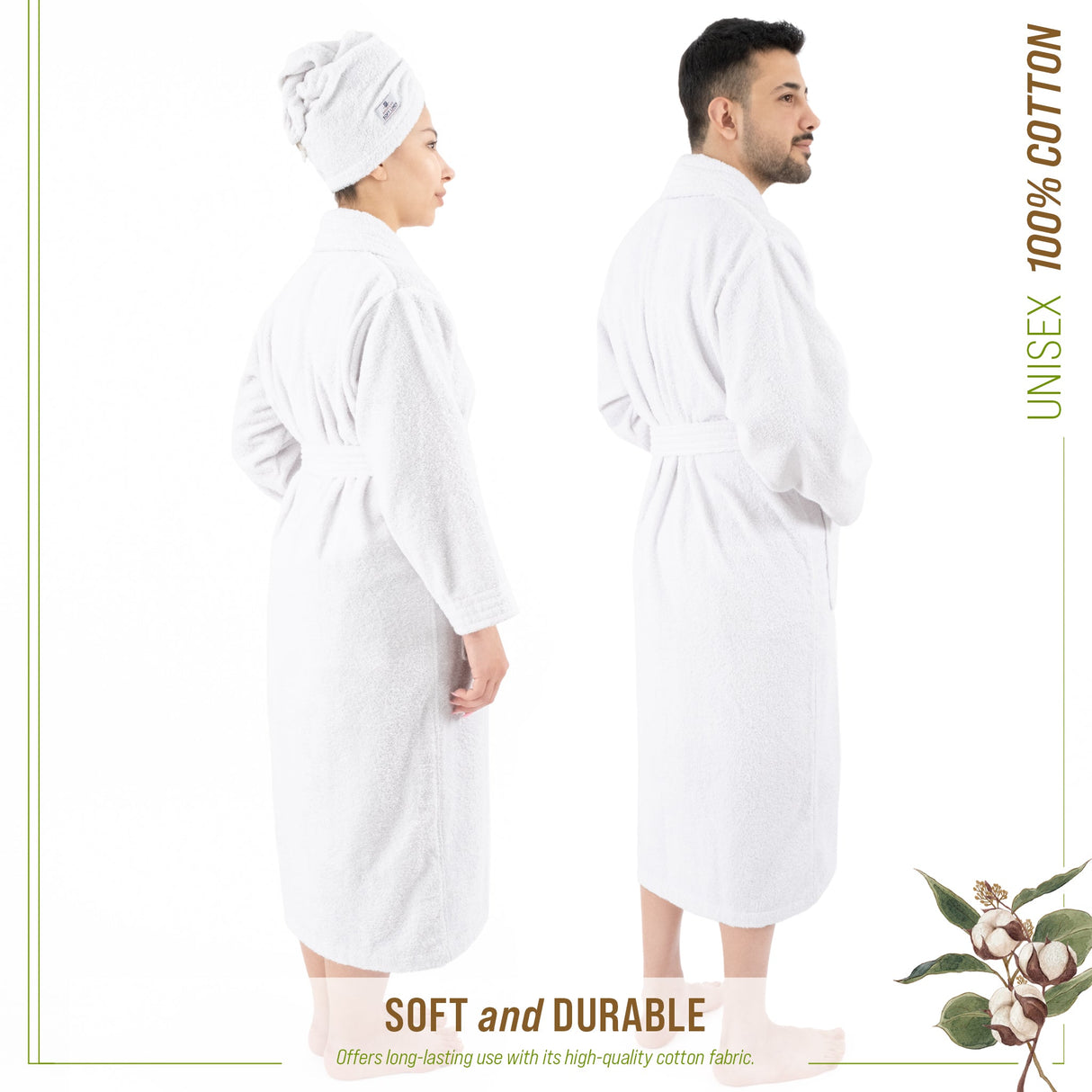 American Soft Linen, 100% Cotton Robes for Women and Men, Soft Lightweight Unisex Couple Turkish Bathrobes