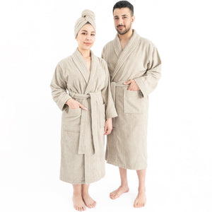 American Soft Linen, 100% Cotton Robes for Women and Men, Soft Lightweight Unisex Couple Turkish Bathrobes