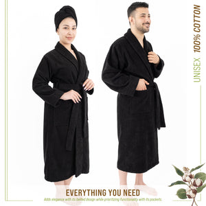 American Soft Linen, 100% Cotton Robes for Women and Men, Soft Lightweight Unisex Couple Turkish Bathrobes