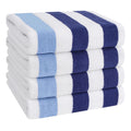American Soft Linen, Premium Cotton 4 Pack Beach Towels, 30" x 60" Cabana Striped Pool Towels