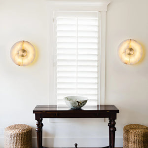 Artistic Brass Alabaster Wall Lamp