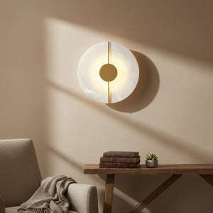 Artistic Brass Alabaster Wall Lamp