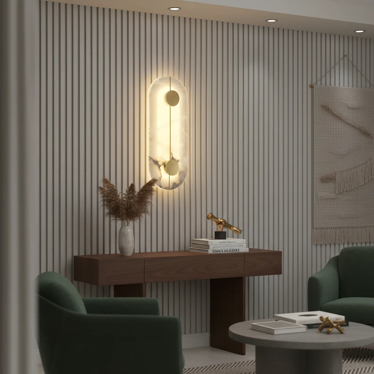 Artistic Brass Alabaster Wall Lamp