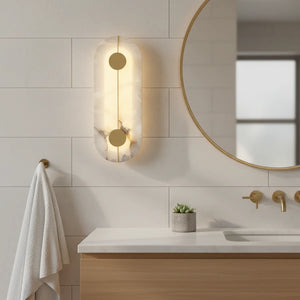 Artistic Brass Alabaster Wall Lamp