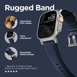 Rugged Band - 46mm/49mm | Atlantic Blue | Black Hardware