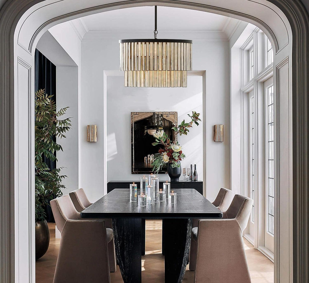 Astrid Capiz Round Chandelier