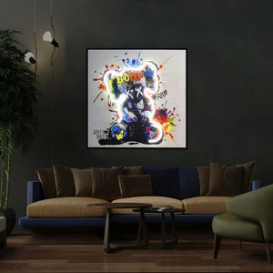 Dancing Street Art Figure LED Light – Modern LED Sculpture with X Eyes