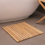 Bahama Teak Shower and Bath String Mat with Rubber Footing 19.6″ x 19.6″