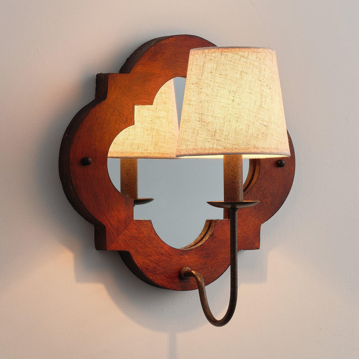 1-Light Rustic Iron Wood Wall Sconce Lighting