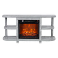 Decorative Modern 48" TV Stand with 18" Insert Electric Fireplace