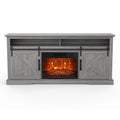 68" Farmhouse TV Stand with 23" Insert Opening Electric Fireplace