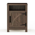 18" Solid Wood Farmhouse Nightstand for Bedroom in Brown or Grey or White