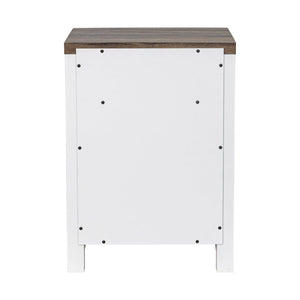 18" Solid Wood Farmhouse Nightstand for Bedroom in Brown or Grey or White