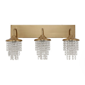 Modern 3-Light Golden Wall Lighting with Crystal
