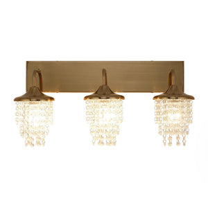 Modern 3-Light Golden Wall Lighting with Crystal