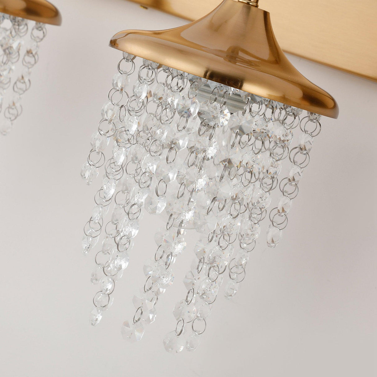 Modern 3-Light Golden Wall Lighting with Crystal