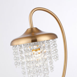 1-Light Golden Modern Table Lamp with Crystal Shade
