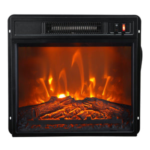 18" Modern Black Insert Electric Fireplace with Remote Control
