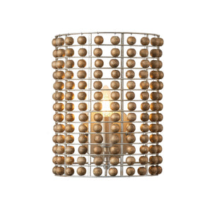 1-Light Modern Wooden Beads Wall Sconce Lighting