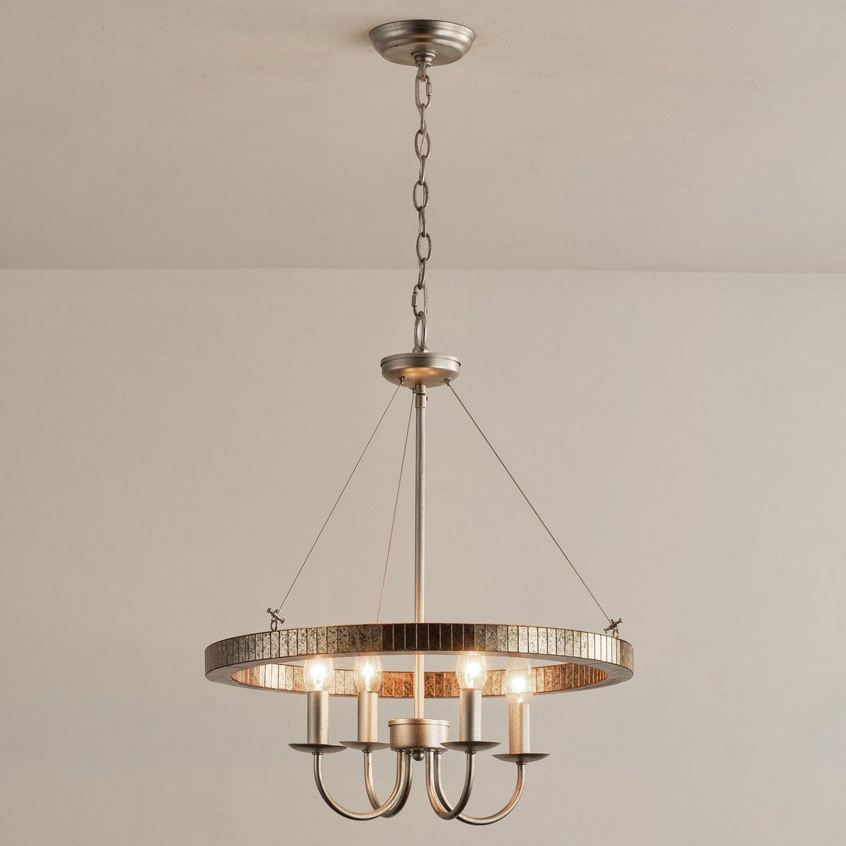 4-Light Iron Modern Pendant Lighting with Acrylic Lens