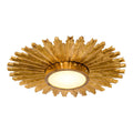 Golden Sunburst 2 Light Flush Mount Lighting