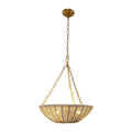 Farmhouse 3-Light Rattan Island Pendant Lighting in Bowl Shape