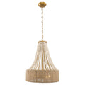 4-Light Golden Farmhouse Dry Rated Chandelier