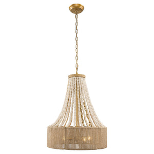 4-Light Golden Farmhouse Dry Rated Chandelier
