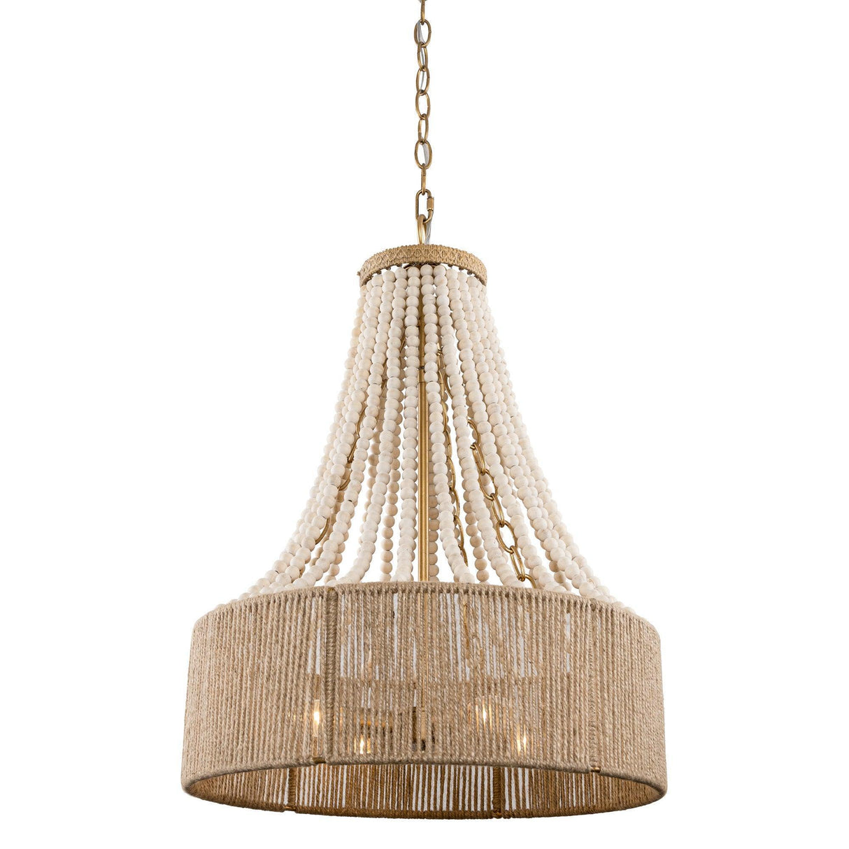 4-Light Golden Farmhouse Dry Rated Chandelier