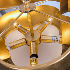Golden 5-Light Iron Dry Rated Pendant Lighting
