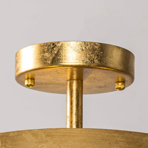 3-Light Golden Semi Flush Mount Lighting