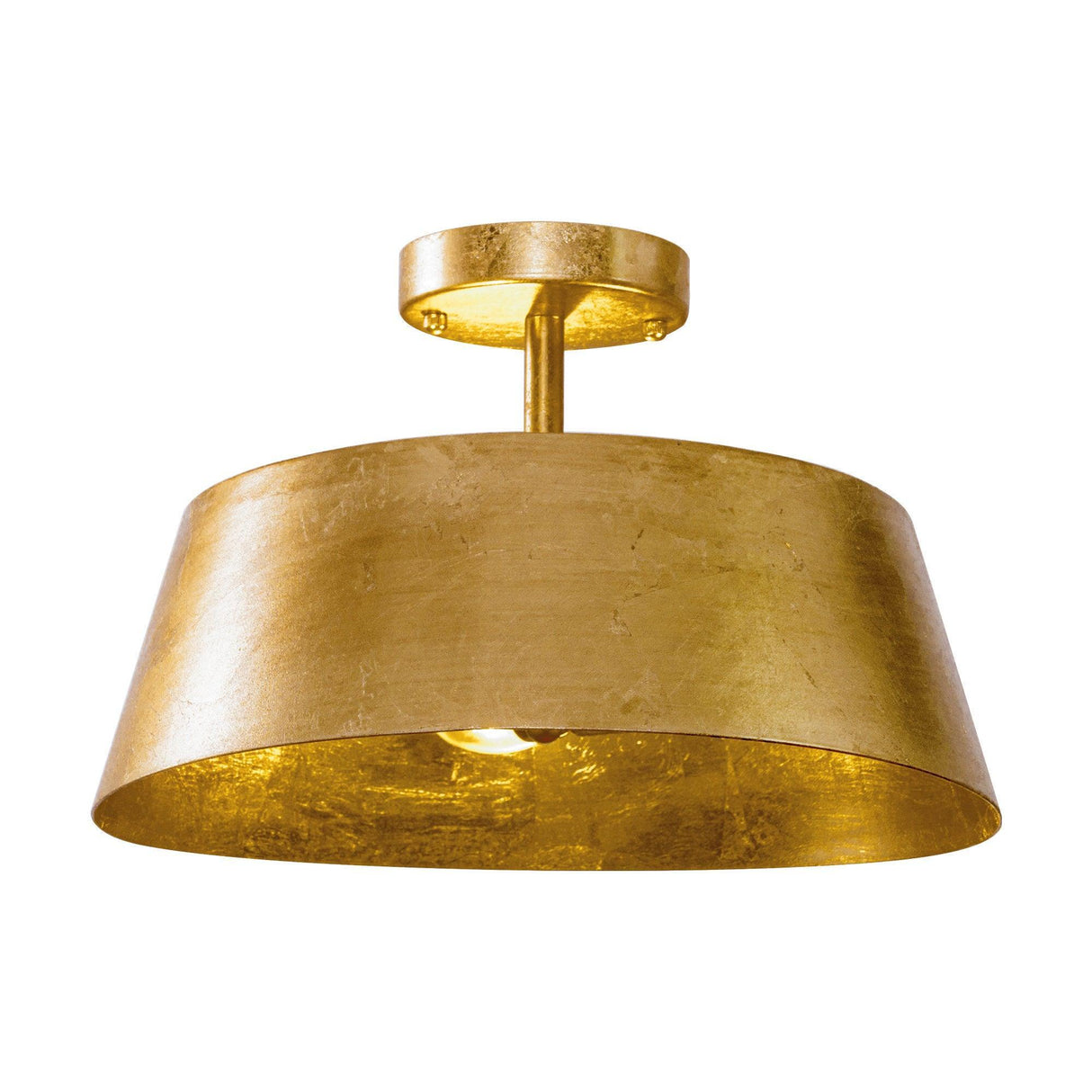 3-Light Golden Semi Flush Mount Lighting