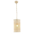 1-Light Wooden Beads Farmhouse Beige Dry Rated Pendant Lighting