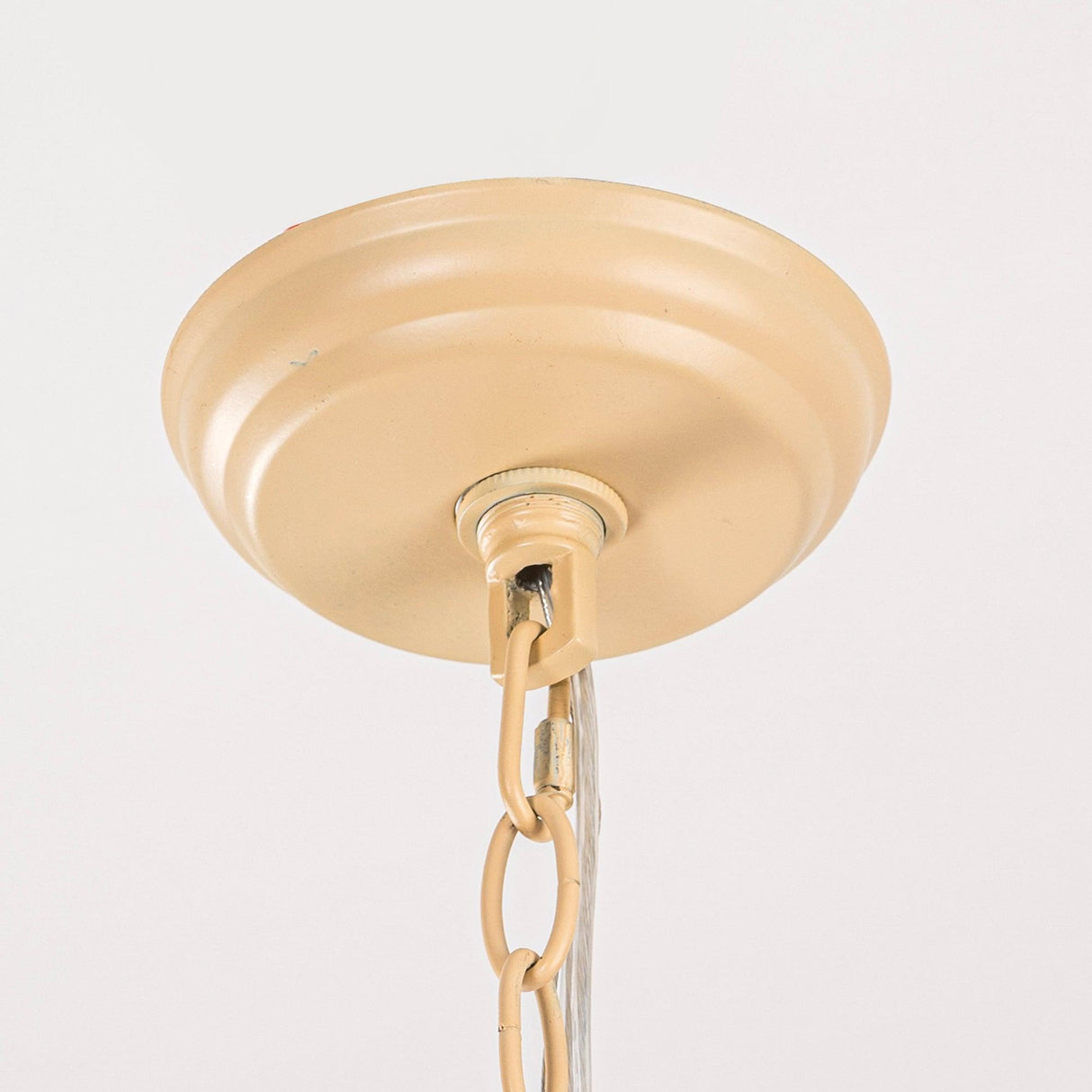 1-Light Wooden Beads Farmhouse Beige Dry Rated Pendant Lighting