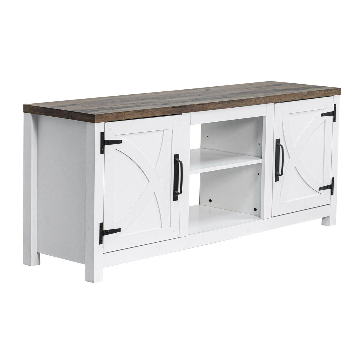 Farmhouse TV Stand for 58 Inch TV Storage Cabinet for Living Room