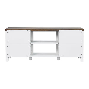 Farmhouse TV Stand for 58 Inch TV Storage Cabinet for Living Room
