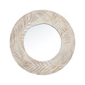 Traditioanl Wood Round Mirror Wall Decor