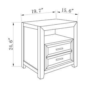 Modern Assembled Brown 2-Drawer Cabinet Night Stand