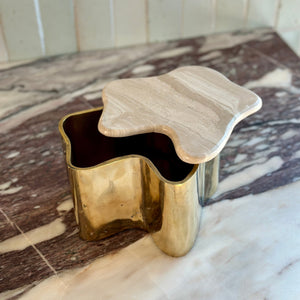 Brass Flo Box with Marble Lid