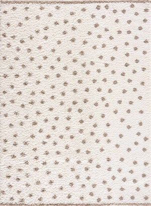 Chaia Dotted Cream & Brown Plush Rug