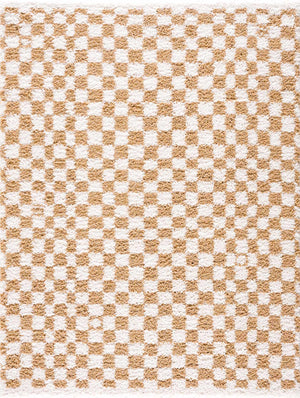 Kieu Mustard & Ivory Checkered Area Rug