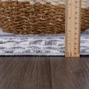 Alya 3D Saxony  with Fringes Area Rug - Clearance