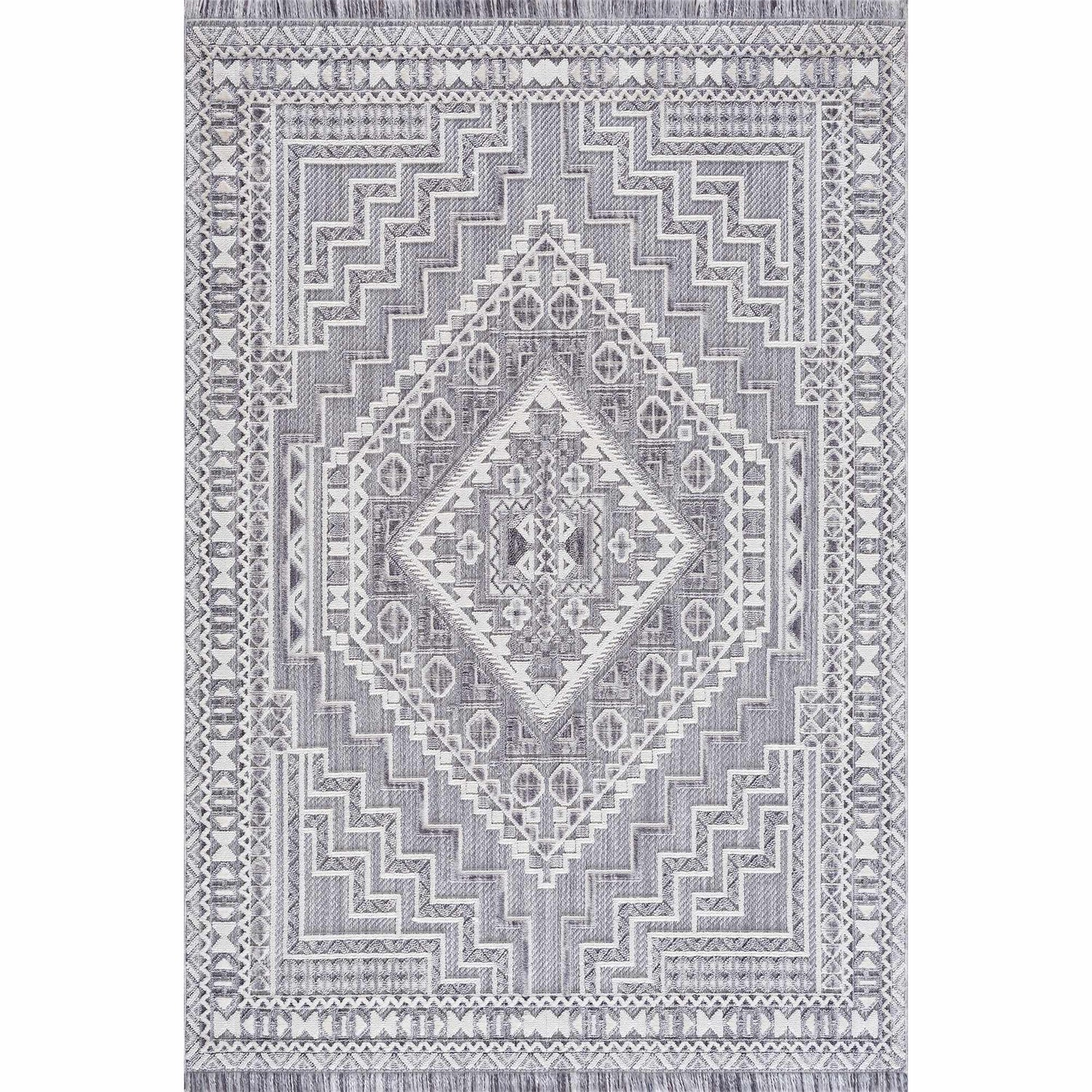 Alya 3D Saxony  with Fringes Area Rug - Clearance