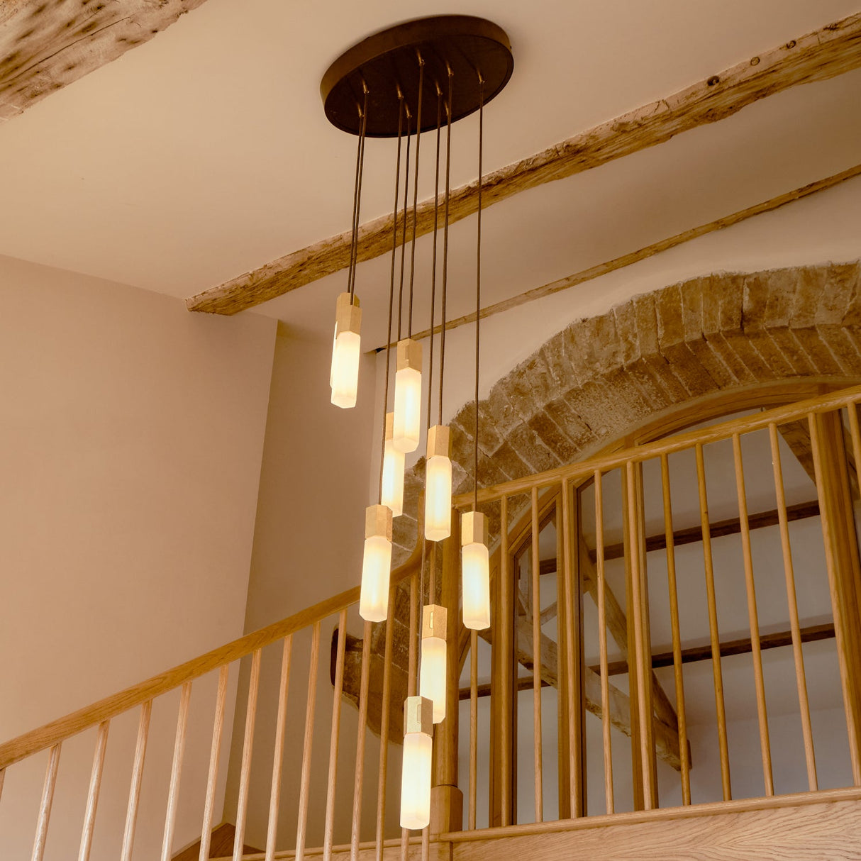 Basalt Nine Pendant in Brass