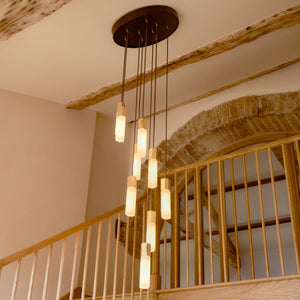 Basalt Nine Pendant in Brass